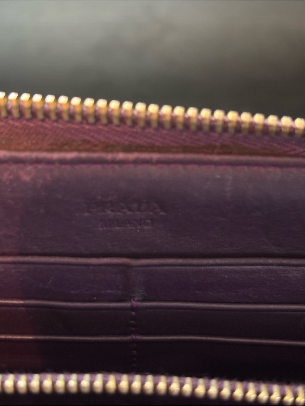 Authentic Prada Tessuto Nylon Zip-Around Long Wallet – Violet/Purple - Picture 9 of 12